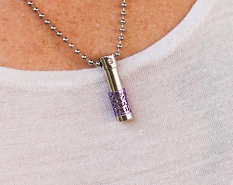 Large Purple Essential Oil Aromatherapy Diffuser Stainless Steel Necklace