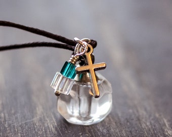 Child's Cross Essential Oil Aromatherapy Diffuser Necklace