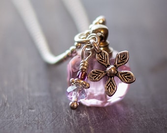Girl's Flower Essential Oil Aromatherapy Diffuser Necklace
