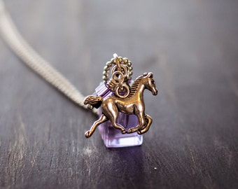 Girl's Horse Essential Oil Aromatherapy Diffuser Necklace