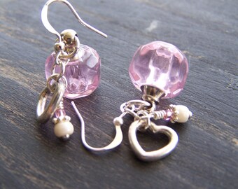 Pink Heart Essential Oil Aromatherapy Diffuser Earrings