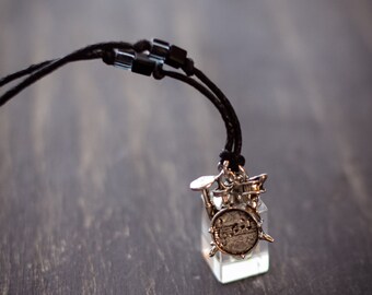 Boy's Drum Set Essential Oil Aromatherapy Diffuser Necklace