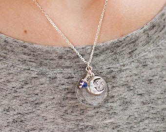 Moon & Stars Essential Oil Aromatherapy Diffuser Necklace