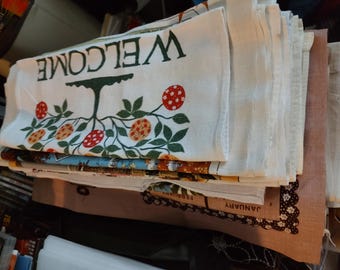 Vintage Linen TEA TOWELS 1970s-2001 ask for price 12-24 dollars depends on rarity and condition. See descriptions and dates below!! Offer?