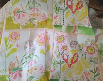 Lovely cotton print from "blend" fabric The Makers. A cute and Dainty artistry. Sewing, Basting, Cutting, Painting. Pastels. 2 of each