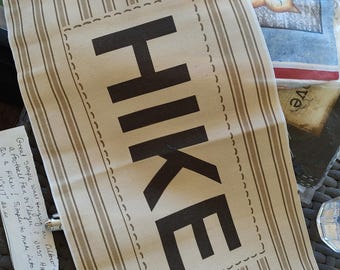 HIKE!!! Cool canvas piece for Football player or hiker! Make wall hanging, placemats, tote bag, duffel bag, pillow or backpack! 11x17