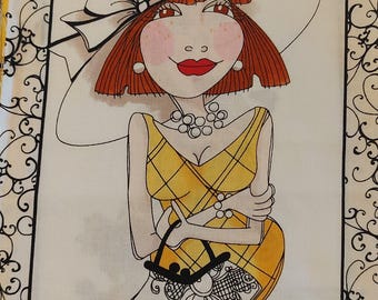 Loralie Harris!! by the square or buy all. RARE BEE Ladies in green, yellow, black. 16 squares asst themes 4 dollars each.