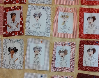 Loralie Harris! NURSES by the square or buy all. RARE theme! Many ideas to make something! 18 to choose or buy all.