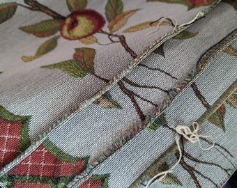 Apples on Leafy Branches. Pattern name is Orchard Inn by Goodwin Weavers. 6 placemats. Pillows, placemats!! 13"x18"
