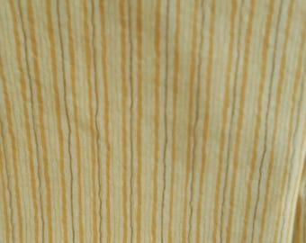 Nice Yellow and Brown striped cotton prewashed 1 yd x44" . Placemats, short curtains, valance, backing, tote lining!