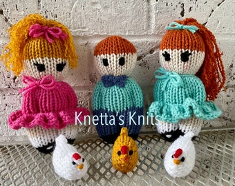 Knit Doll Pattern, Circular Knitting Machine Pattern,  22 Needle Addi Knitting Machine