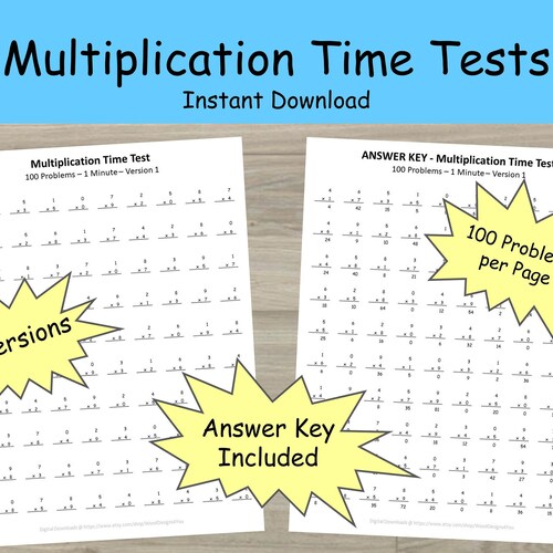 Subtraction Worksheets Minute Math First and Second Grade ...