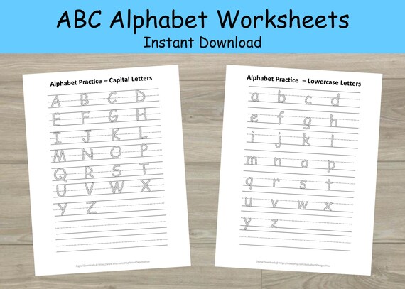 learn to write abc worksheets alphabet practice write etsy