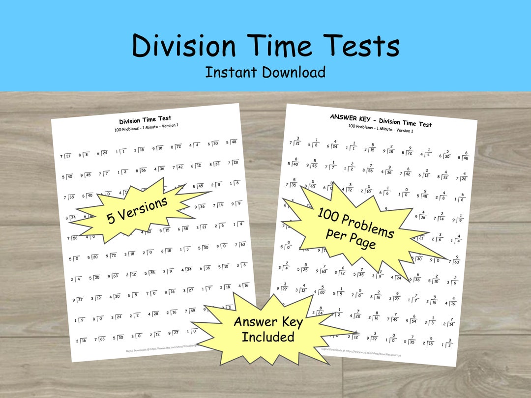 Division Worksheets - Mad Math Minute - Third and Fourth Grade Math ...