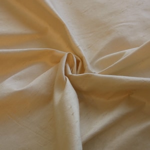 Champagne/ Light Gold Silk Shantung fabric by the yard // Champagne/Light Gold Silk Dupioni image 1