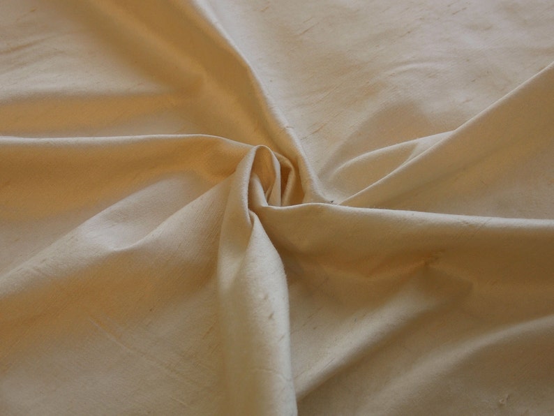 Champagne/ Light Gold Silk Shantung fabric by the yard // Champagne/Light Gold Silk Dupioni image 1