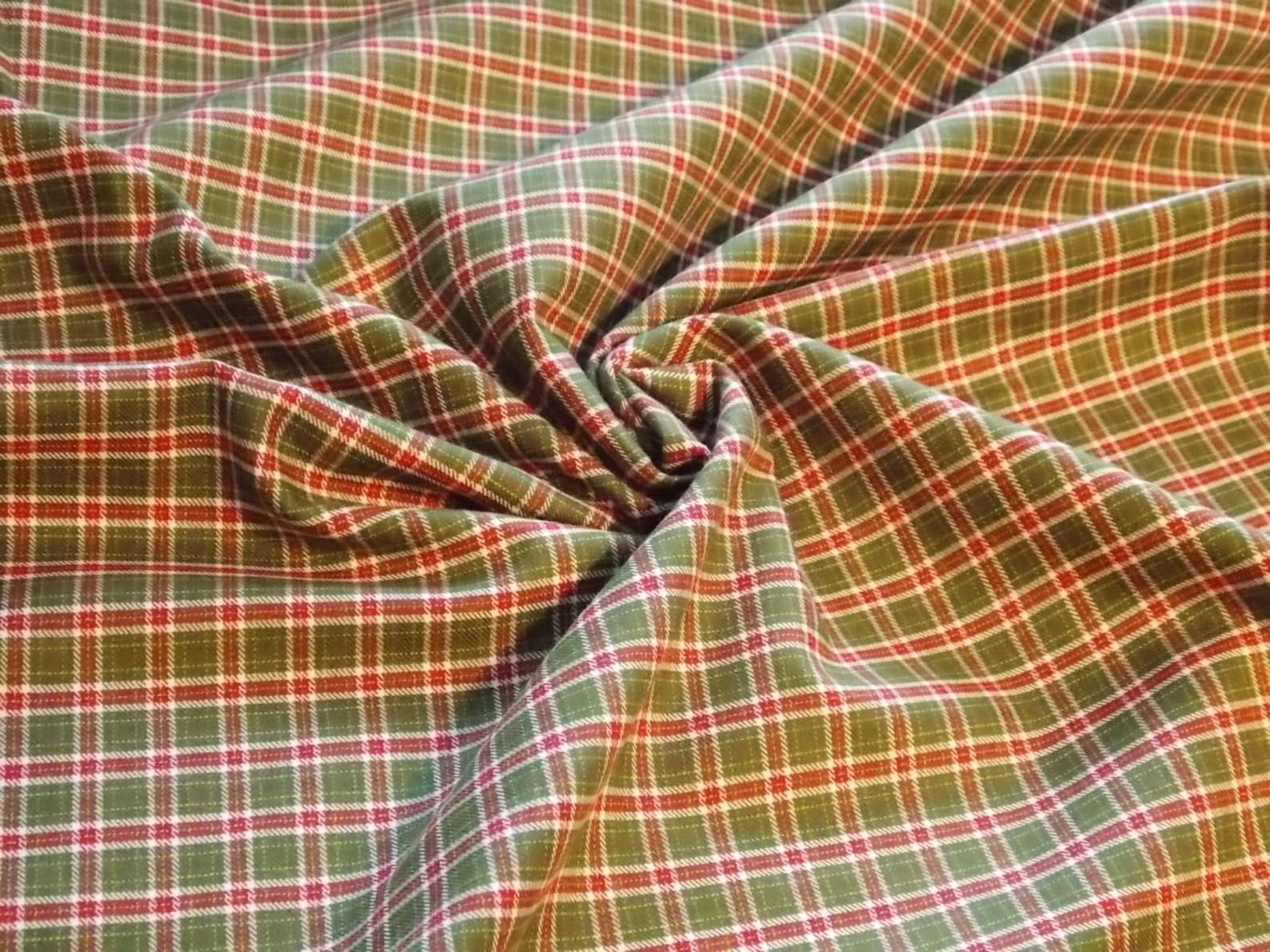 SALE Yarn Dyed Plaid Cotton Shirting fabric by the yard Etsy