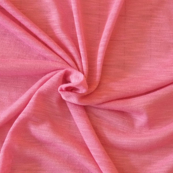 CLEARANCE Pink Slub Knit Fabric by the Yard