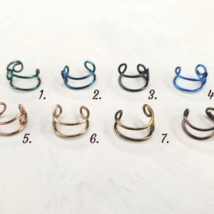 Ear Cuff, Nose Septum Cuff, Adjustable, Minimalist Jewelry, Minimalist Accessory, Style, Unisex Jewelry, Handmade, Dark Blues + Browns