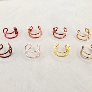 Cartílago de la oreja o manguito del tabique de la nariz, Elección de rojo, naranja, amarillo, oro, oro rosa, marrón, ajustable, simple, minimalista, unisex, boho