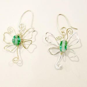 Fairytale Wire Dragonfly Earrings in Sea Green #903
