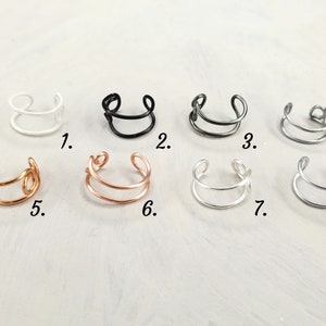 Ear Cuff, Nose Septum Cuff, Adjustable, Minimalist Jewelry, Minimalist Accessory, Style, Unisex Jewelry, Handmade, Black White Copper Silver