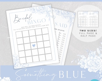 Dusty Blue Floral Bridal Shower Games Bundle: Editable Template (Digital Download)