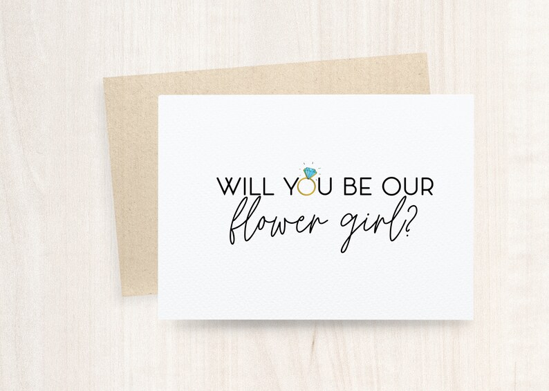 Flower Girl Card Flower Girl Proposal Will You Be My Flower Etsy