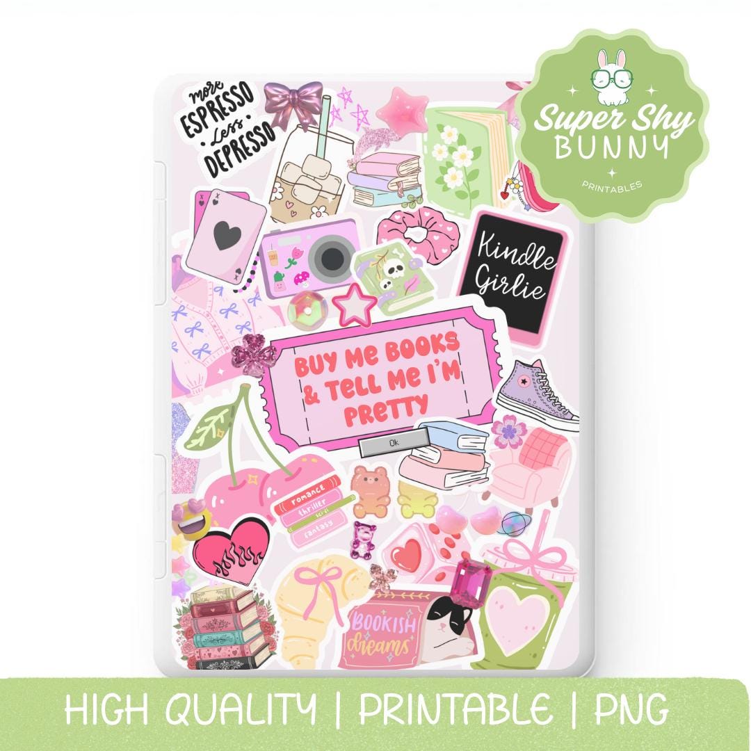 Pink Sticker Collage Kindle Insert | Digital Download for Paperwhite ...