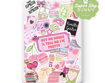 Pink Sticker Collage Kindle Insert | Digital Download for Paperwhite, Colorsoft, Basic & Scribe