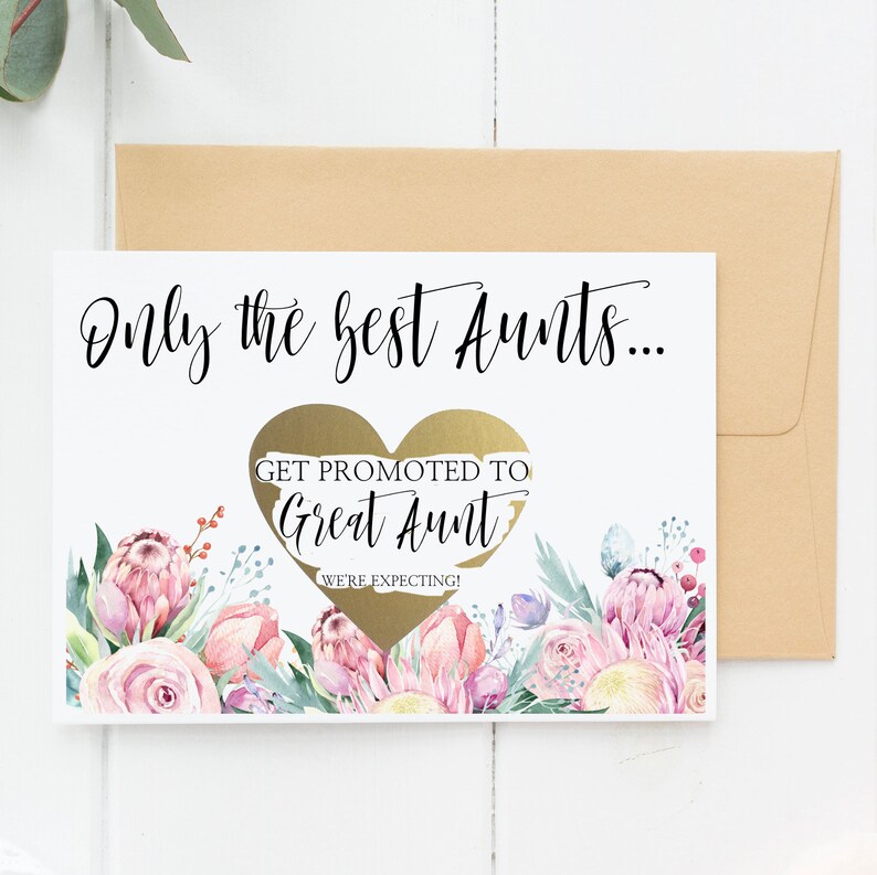 Scratch Off Cards Only The Best Aunts Get Promoted To Great Aunt Pregnancy Announcement Cards