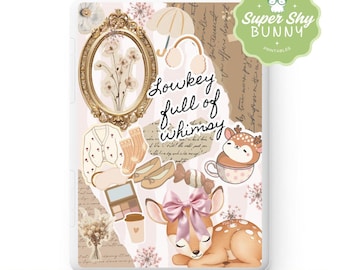 Deer Girl Clear Kindle Insert | Cozy Collage for Paperwhite, Colorsoft & Scribe