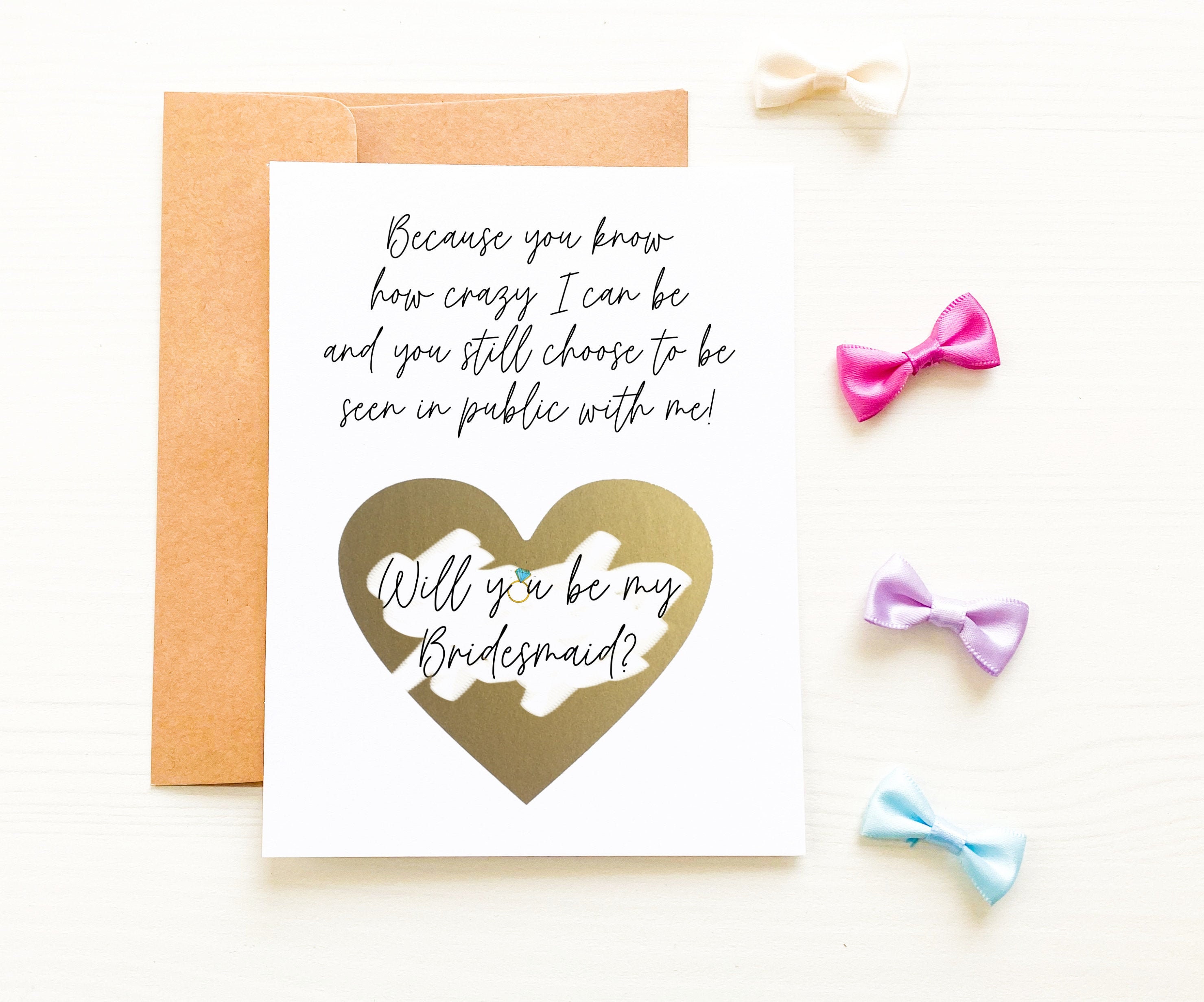 Funny Bridesmaid Proposal Card, Funny Asking Card, Bridesmaid Card, B…