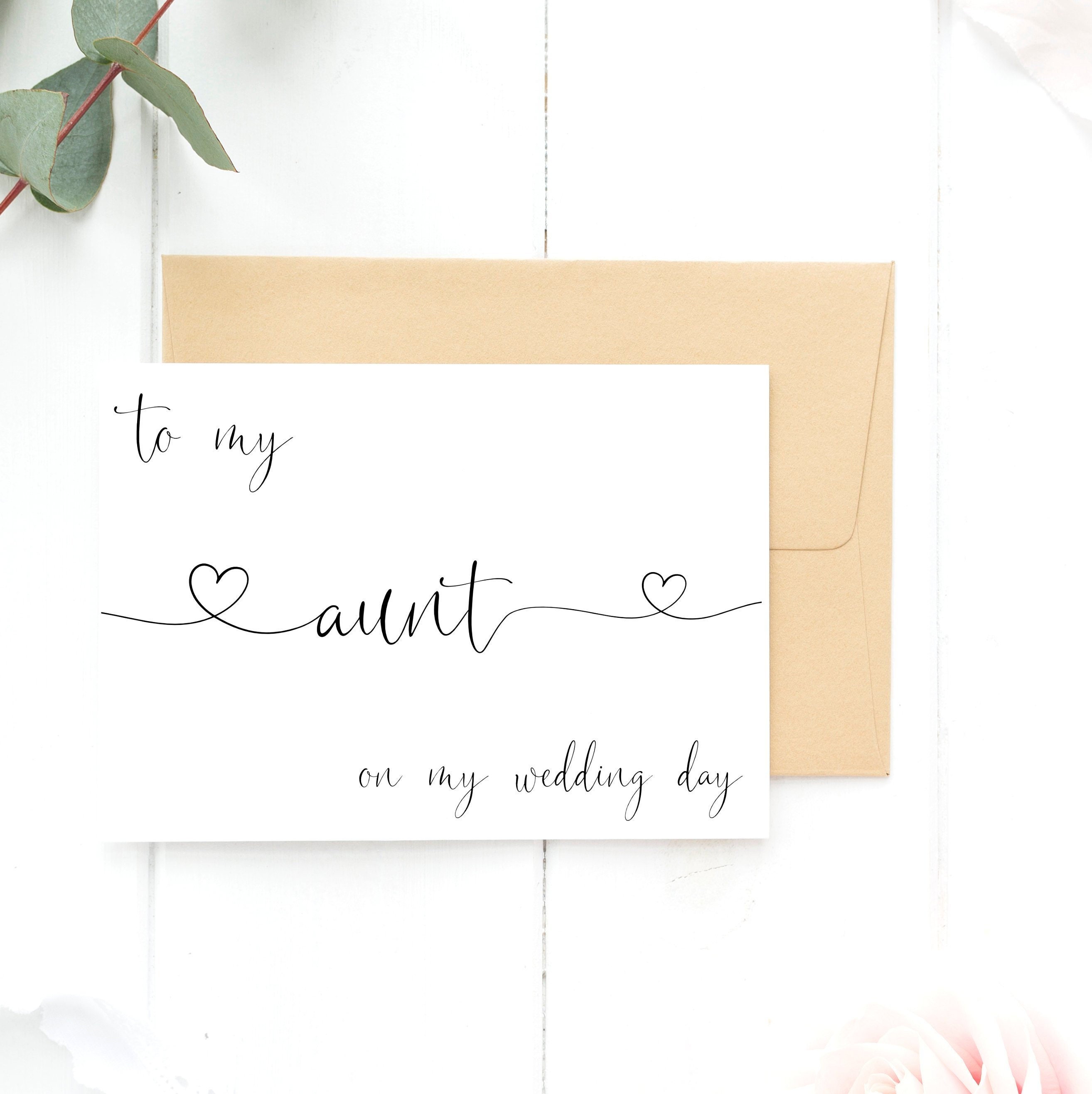 A Mi Tia el Dia de Mi Boda WC134-SW To My Aunt On My Wedding Day Wedding Day Card 