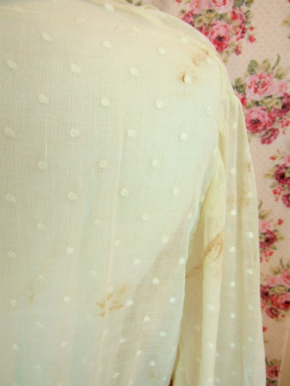Antique Edwardian Summer Dress Dotted 1910’s Swi… - image 8
