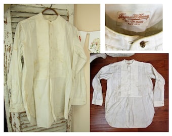 Antique Men's Shirt Edwardian Men's Tuxedo Shirt by Ferguson McKinney