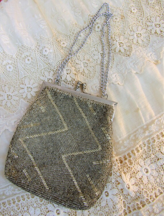 Walborg Art Deco Beaded Evening Bag Vintage 1950s… - image 3