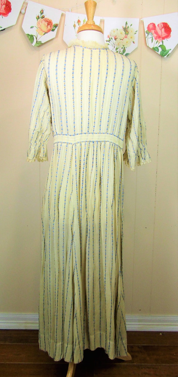 Antique Edwardian Dress Early 1910's Dress Stripe… - image 5