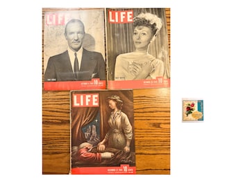 Vintage Life Magazine 1940’s WW 2 Life Magazines Set of 3 Oct & December 1943