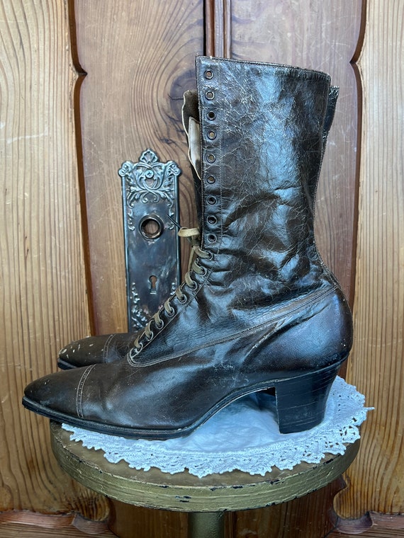 Antique Victorian Boots High Top Boots Edwardian … - image 3