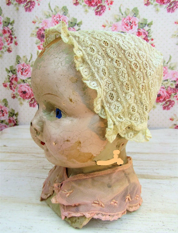 Antique Lace Baby Bonnet Antique Lace Baby Cap An… - image 7