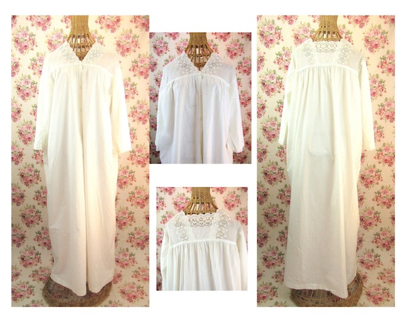 Antique Edwardian Nightgown Size M Lovely Edwardia