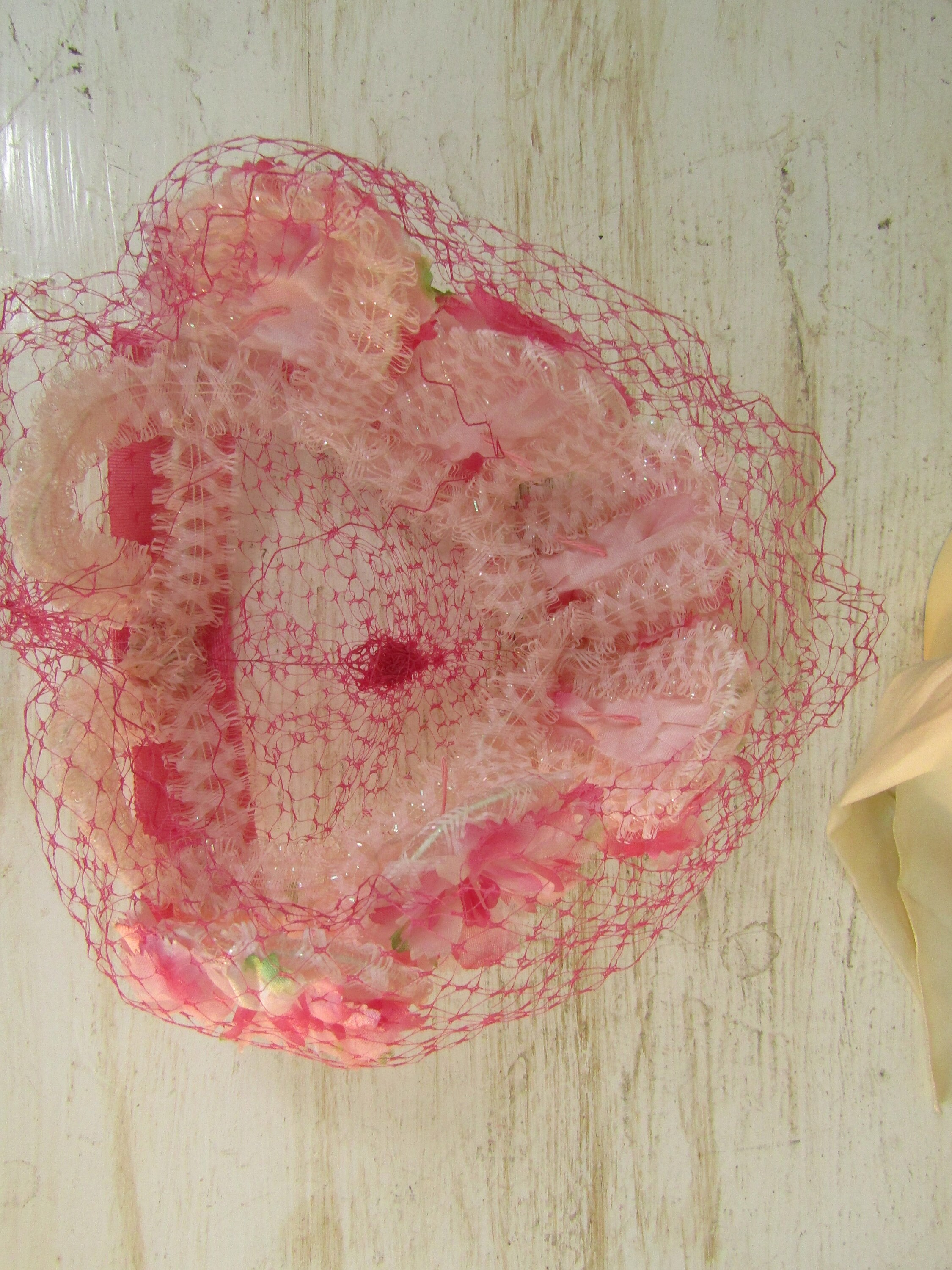 Vintage Floral Hat Vintage Flowered Hat Candy Pink Flowered 
