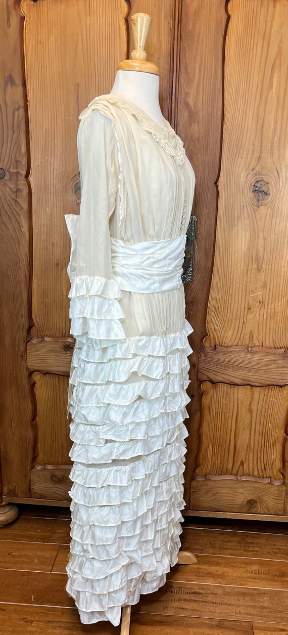 Edwardian Tea Gown Antique Dress Edwardian Tiered… - image 7