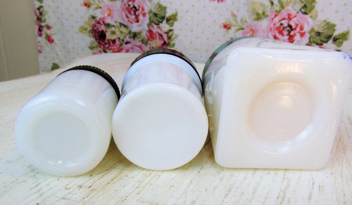 Vintage Milk Glass Cream Jars Vintage Avon Rose Cold Cream Jar Etsy