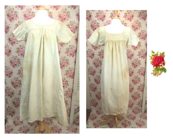 Antique Nightgown Mid 19th Century Ladies Nightgo… - image 1