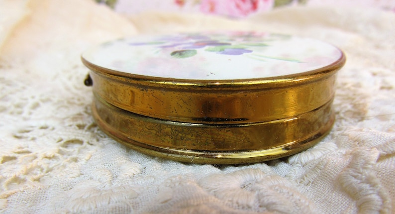 Vintage Enameled Compact Vintage Dorset Fifth Avenue Powder Compact Floral Enameled Powder Compact