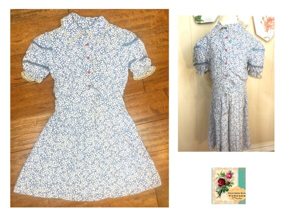 Vintage Girl's Dress Vintage Flowered Child's Dre… - image 1