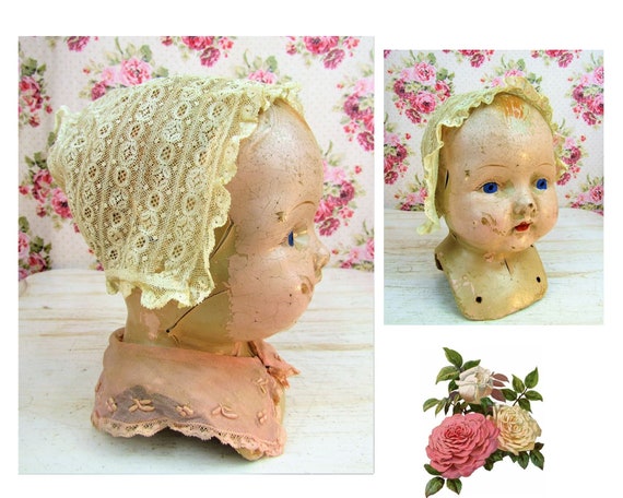 Antique Lace Baby Bonnet Antique Lace Baby Cap An… - image 1