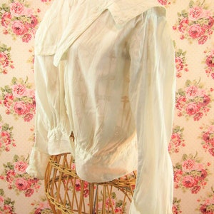 Antique Edwardian Blouse Victorian Bodice Antique White Blouse image 3